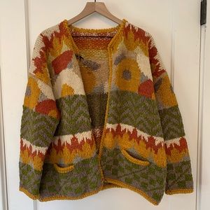 Vintage Hand Made Scandinavian Cardigan Sweater